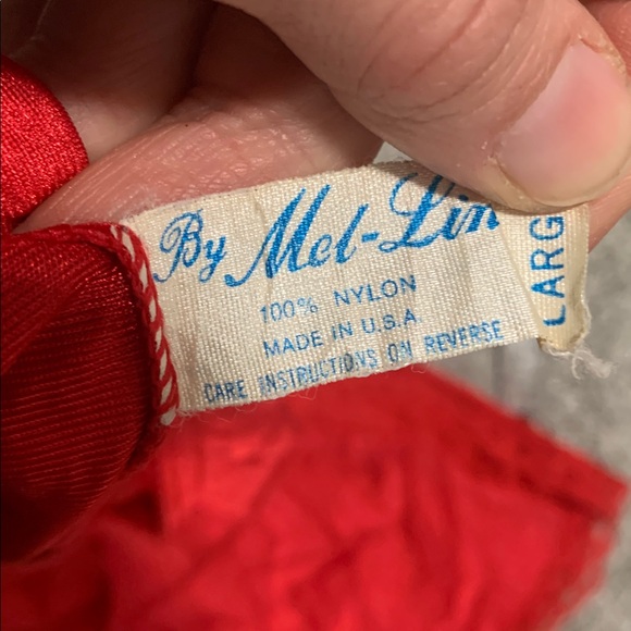 Vintage Mel Lin Red Lace Trim Slip Skirt - Picture 6 of 6